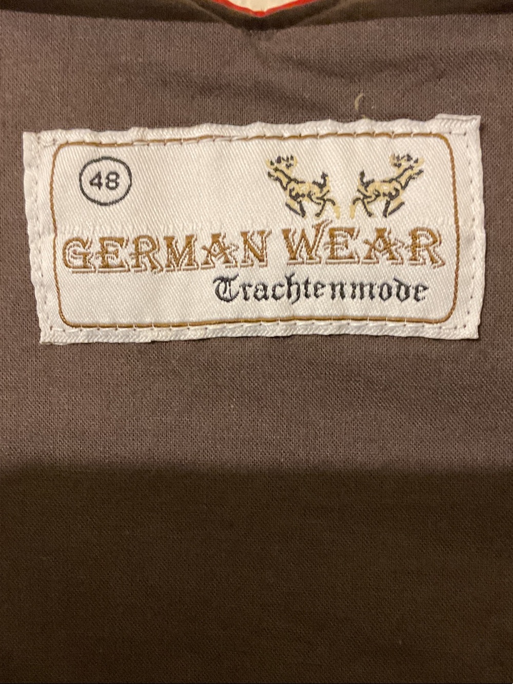 German Wear Brown Trachtenmode Dirndl Red & Green Embroidery Size 48, US 16 - Picture 2 of 10